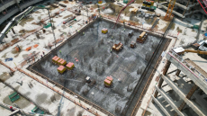 江北新金融中心一期B（8#）地塊 筏板基礎(chǔ)大體積混凝土順利完成澆筑